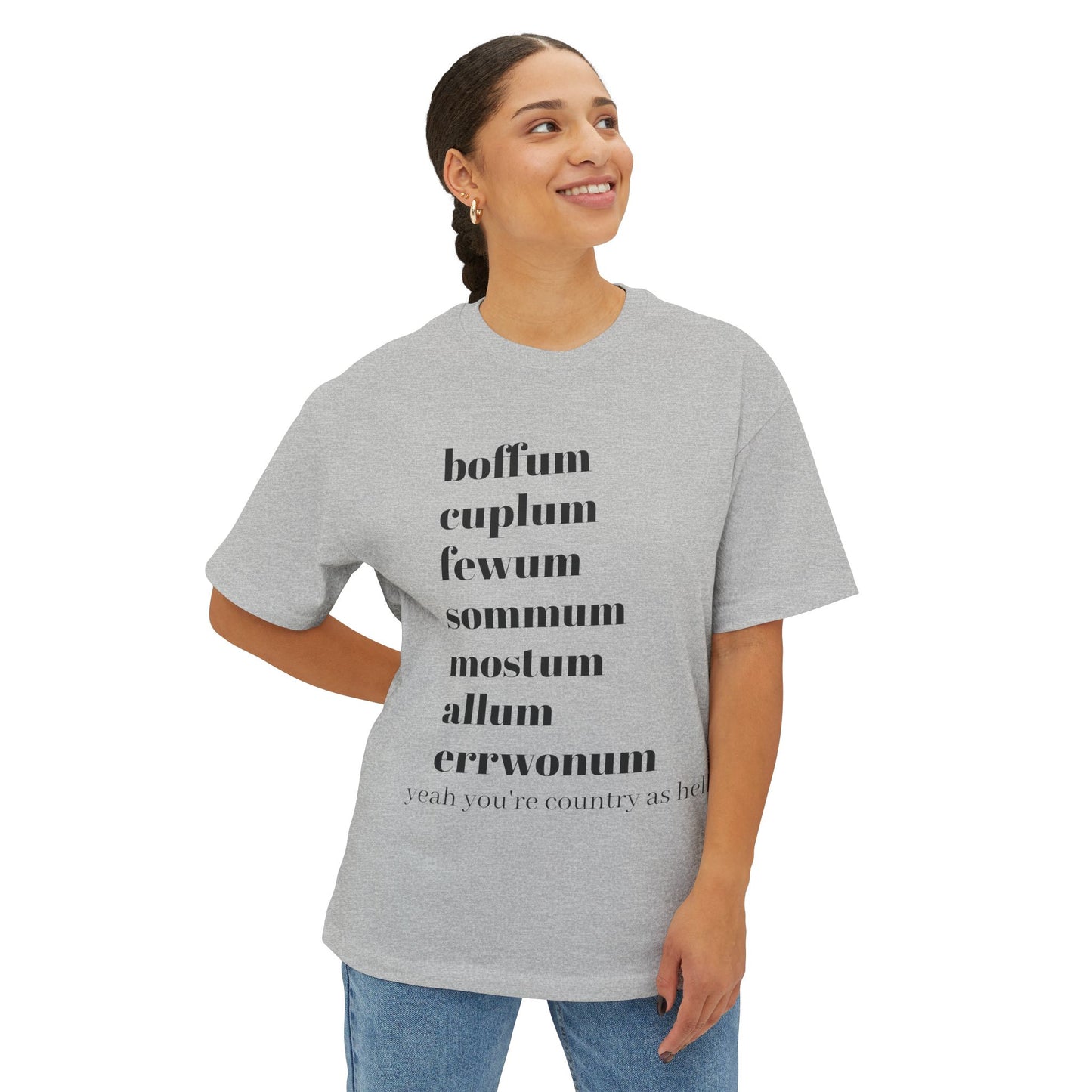 Boxy Tee with Hilarious Country Slang Print