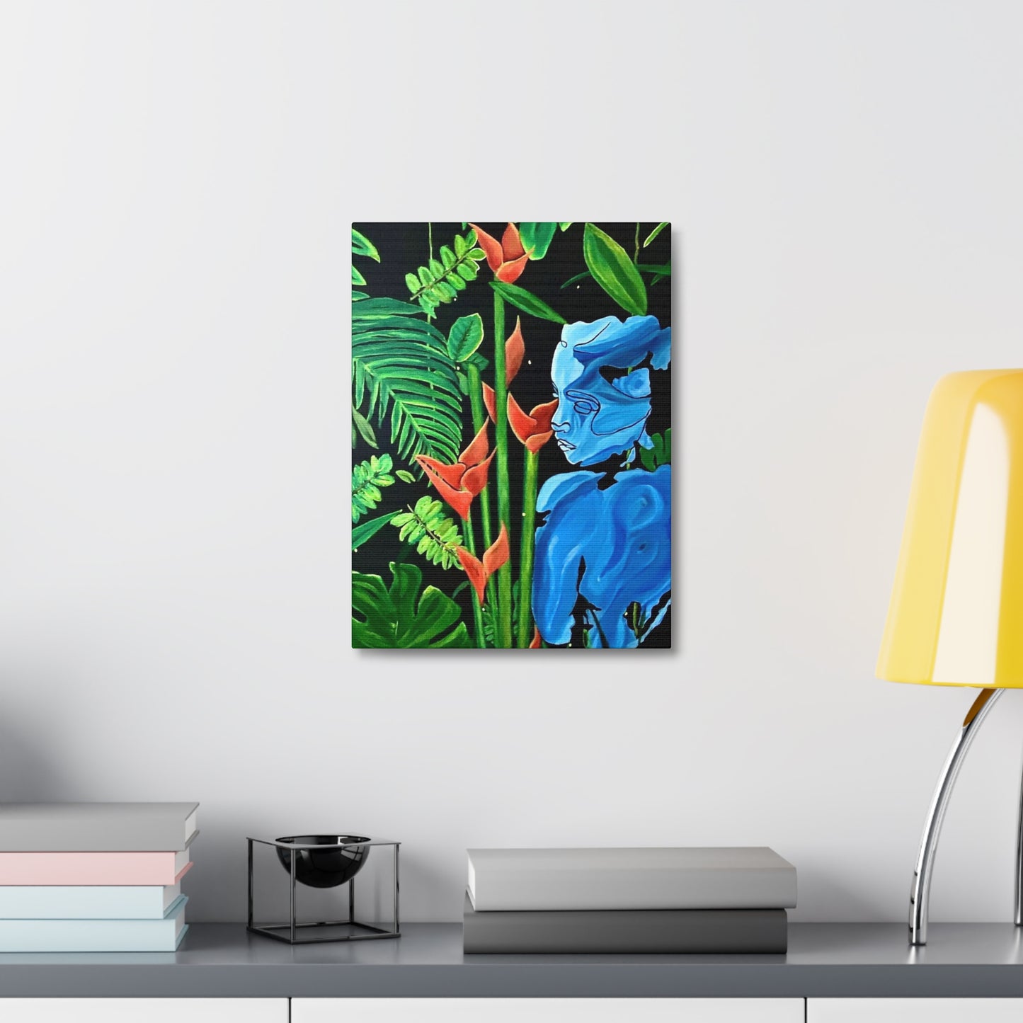 Lady Blue Stretched Canvas Print