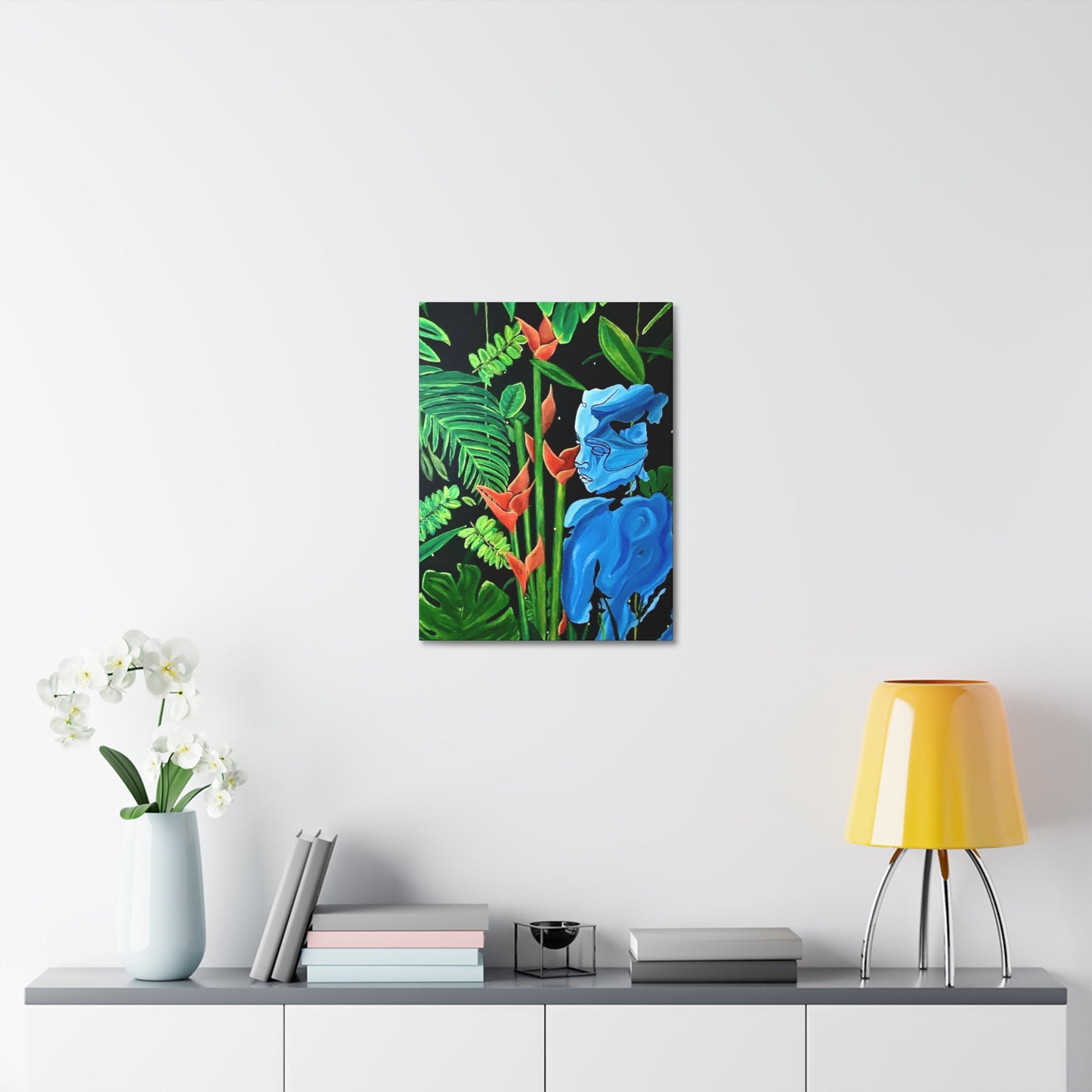 Lady Blue Stretched Canvas Print