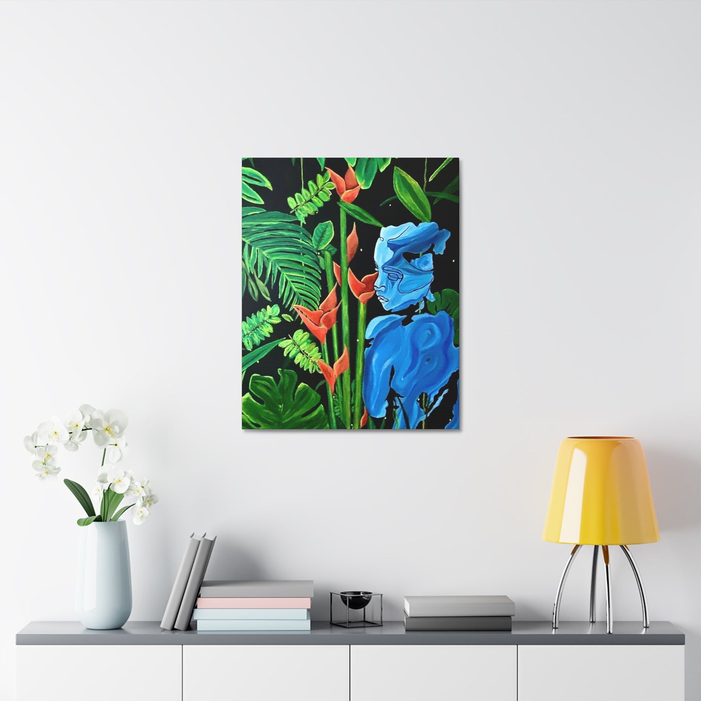 Lady Blue Stretched Canvas Print