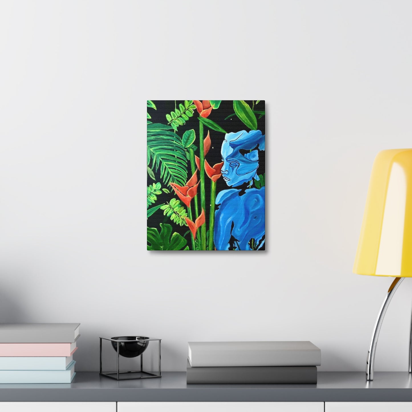 Lady Blue Stretched Canvas Print