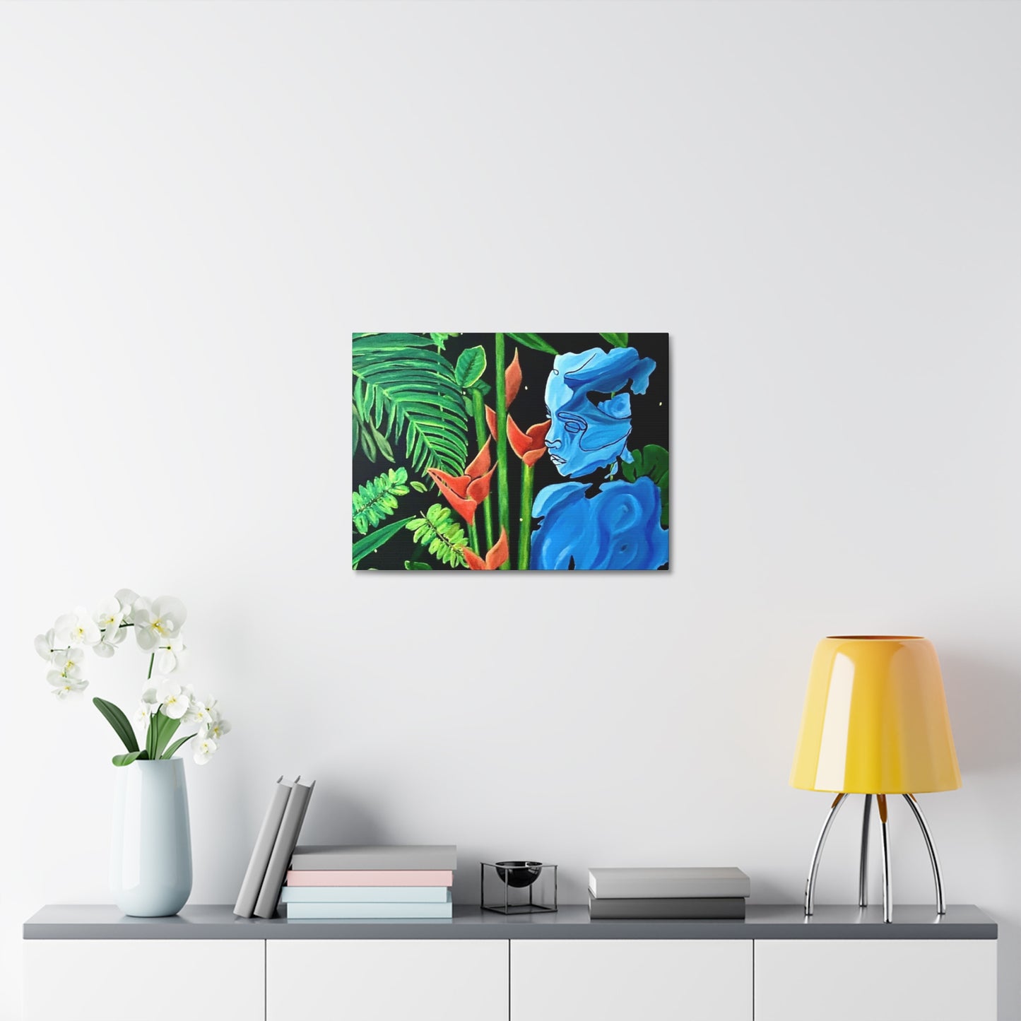 Lady Blue Stretched Canvas Print