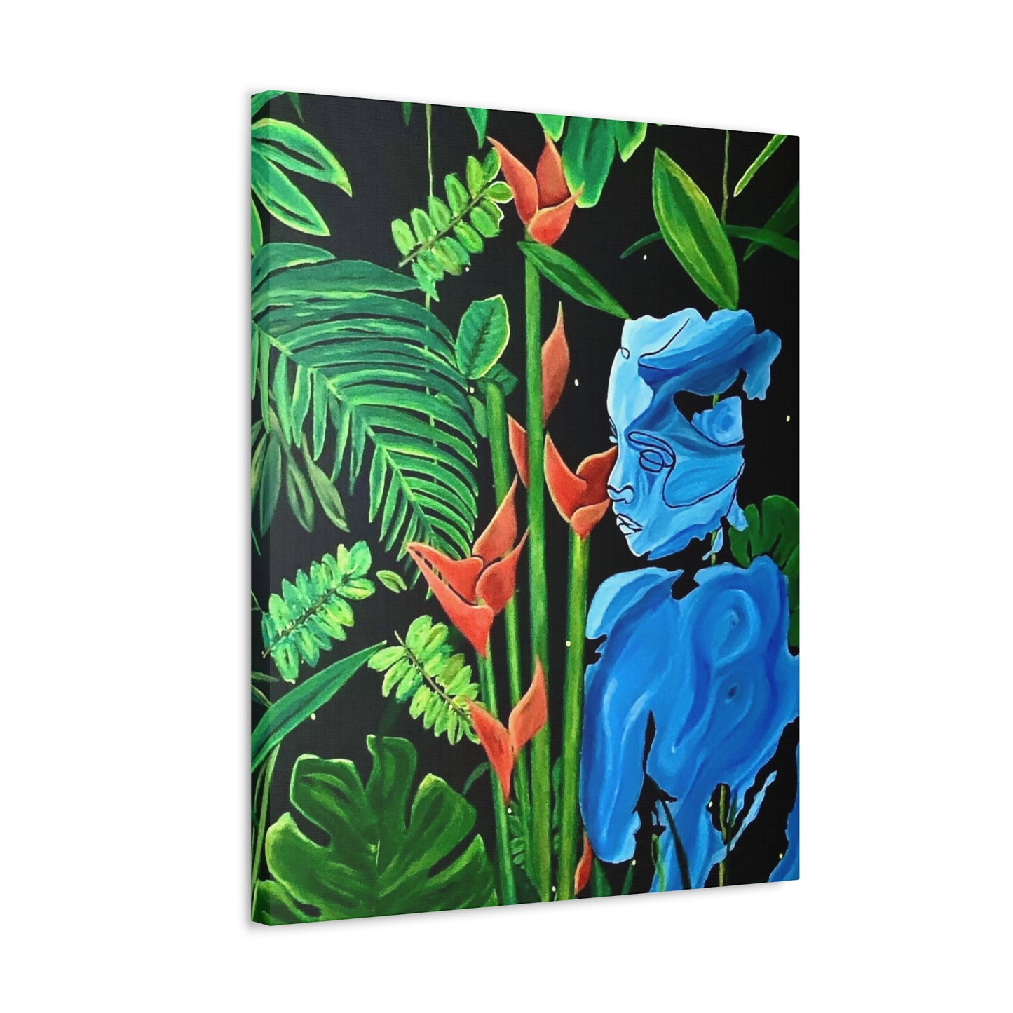 Lady Blue Stretched Canvas Print