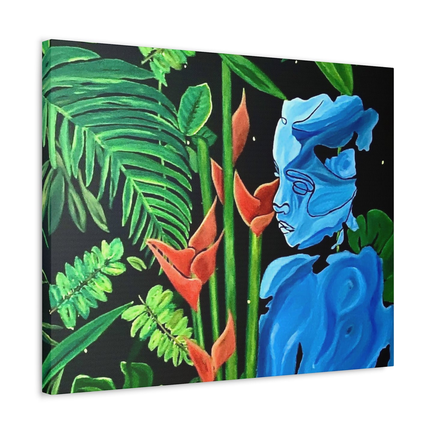 Lady Blue Stretched Canvas Print