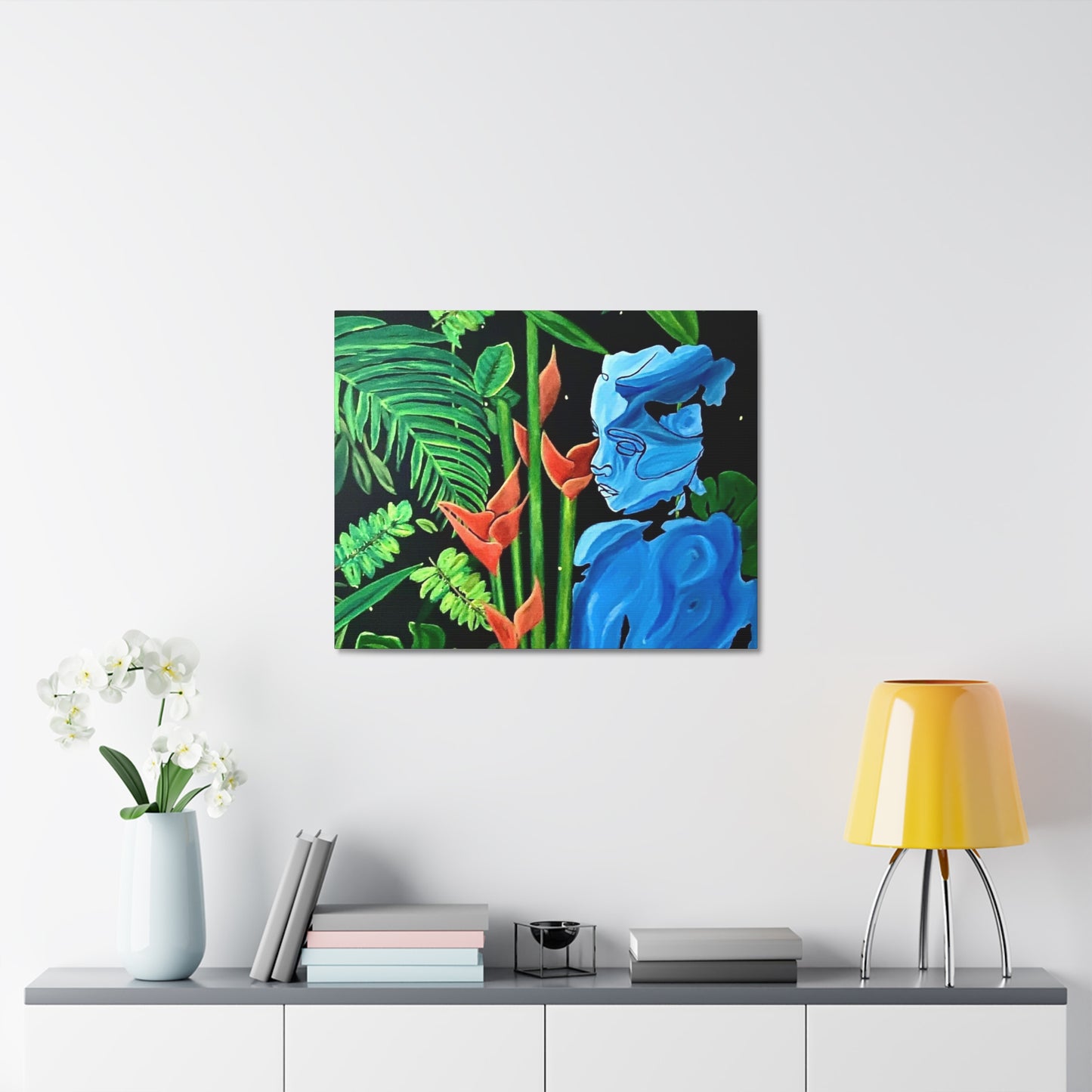 Lady Blue Stretched Canvas Print