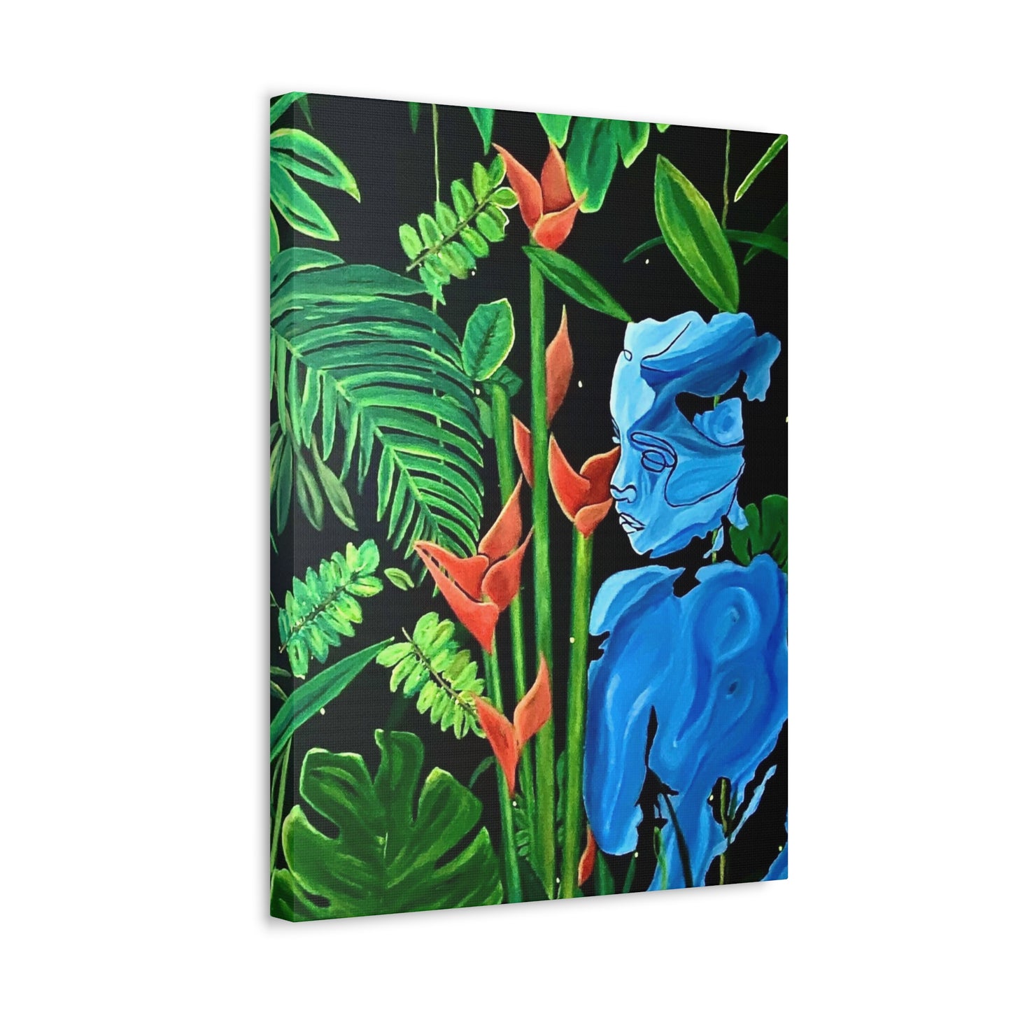 Lady Blue Stretched Canvas Print